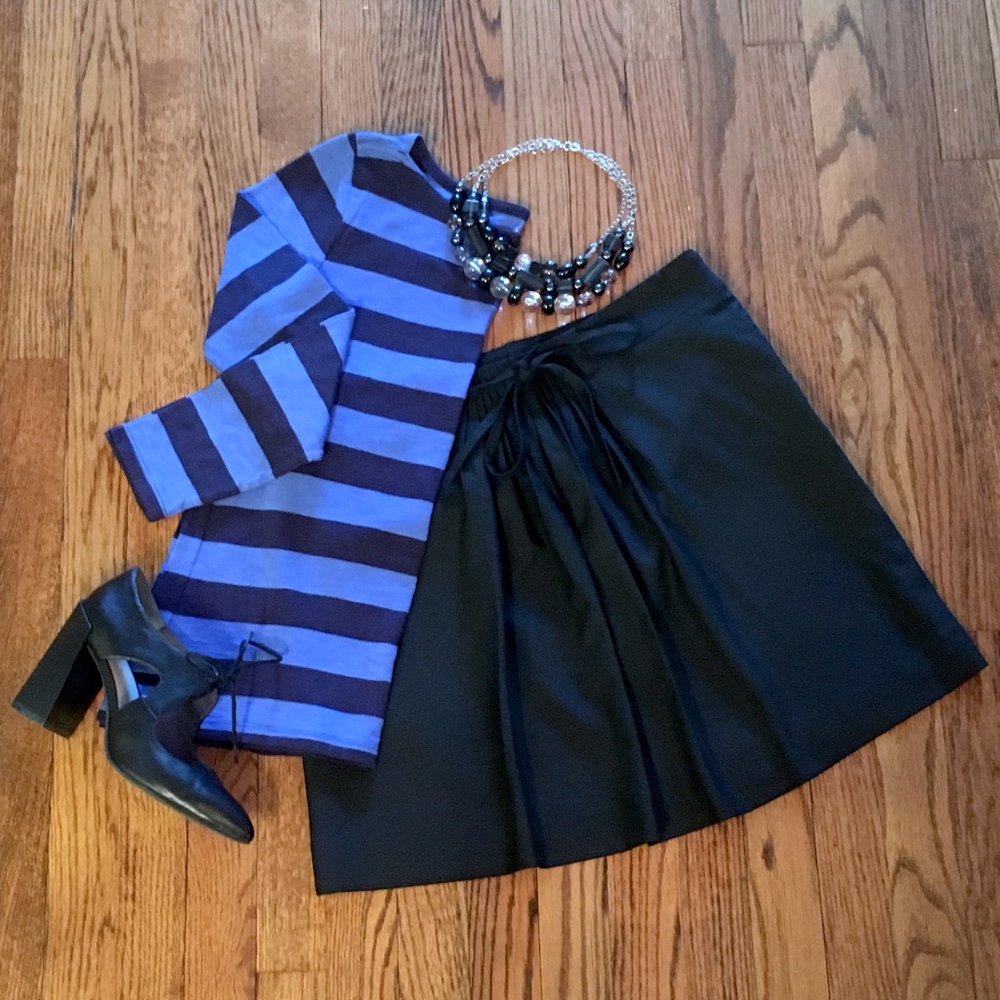 Gap Black Pleated A-Line Mini Skirt